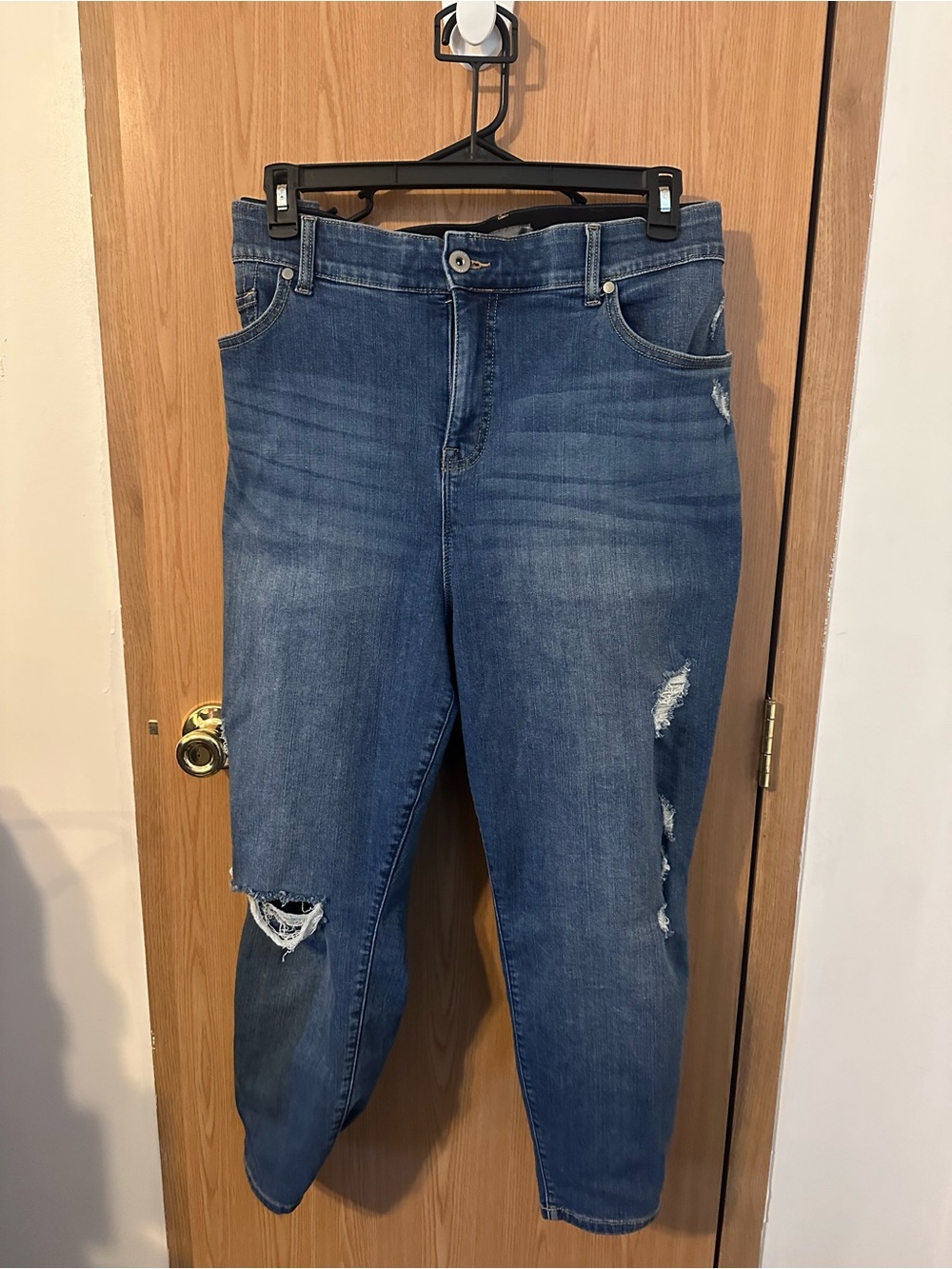 torrid Distressed Medium Blue Boyfriend Jeans